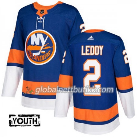 New York Islanders Hockeydrakt Nick Leddy 2 2017-2018 Blå Adidas Authentic - Barn